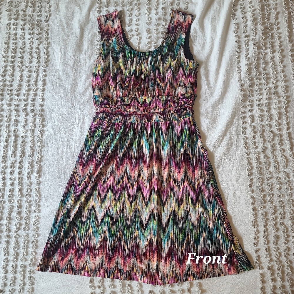 Enfocus Studio Multicolored Zig-Zag Patterned Dre… - image 1